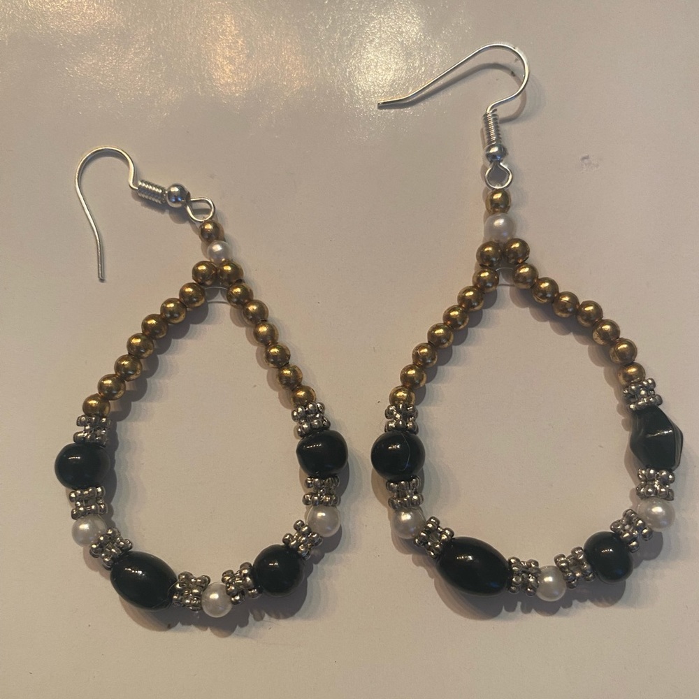 Handmade beaded drop earrings